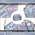 LH6834 - Miss Lulu Quilted Heart and Chevron Cross Body and Bum Bag - Iridescent Light Blue